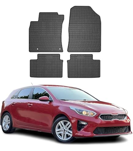 M MOTOS Set rubberen vloermatten en koffermatten voor Kia Ceed II 2012-2018 - Verbeter uw reiscomfort met antislipmatten auto - all-weather vloermatten auto, bescherming tegen vuil
