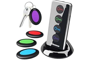 A-SZCXTOP Key Finder Locator, 80dB Wireless Remote Item Tracker, RF Finder for Key, Pet, Luggage, Wallet, Phone, 131ft / 40M Working Range, 1 RF Transmitter & 4 Receivers & Flashlight