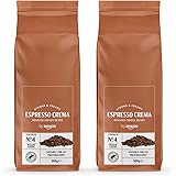 by Amazon Espresso Crema in chicchi, tostatura chiara, 1kg, 2 Confezioni da 500g - Certificato Rainforest Alliance, Caffè in 