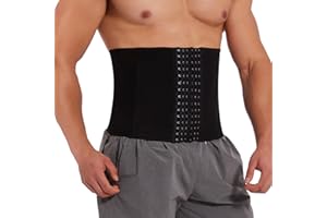 SLIMBELLE Herren Bauchweggürtel Fitnessgürtel Body Shaper Schwitzgürtel Taillenmieder Verstellbarer Gürtel Tummy Control Belt