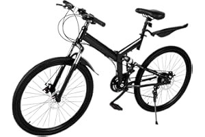 ARBGO 26-Zoll Faltrad Mountainbike, Faltrad, Premium Mountainbike, mit Schutzblechen Erwachsenes Fahrrad 21-Gang Schaltung, Verstellbarer Sitz, für Jungen Mädchen Damen und Herren