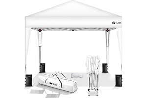 tillvex Gazebo 3x3m impermeabile | Gazebo pieghevole pop-up regolabile in altezza | Tenda da giardino protezione UV 50+ | Tenda Padiglione con borsa (Bianco)