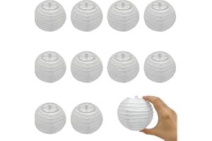 Niuhong 10 szt. mini okrągłych lampionów z materiału, małe latarnie, dekoracja pokoju, wisząca latarnia, do ogrodu, na balkon, do użytku wewnątrz i na zewnątrz, na imprezę, urodziny, wesele, chrzest