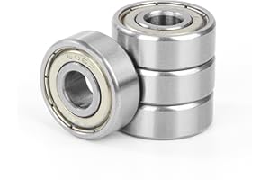 JESUSTREE 4 Pièces 606ZZ Roulements à Billes 6x17x6mm Acier chromé et Prélubrifié, 606-2Z Roulement à billes Miniature en Métal Double Blindage, pour Planches à roulettes, Scooters, Patins
