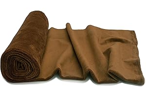ORIENT FASHION Minkee Knitted Fabric Smooth Pattern 50 x 160 cm (Dark Toffee)