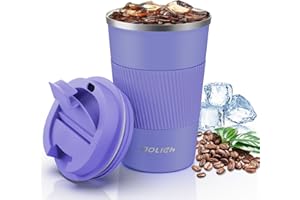 Aolieh Kubek podróżny, izolowany kubek do kawy, kubek podróżny z podwójnymi ściankami, izolacja próżniowa ze stali nierdzewnej z szczelną pokrywką, ekologiczny kubek wielokrotnego użytku do kawy,