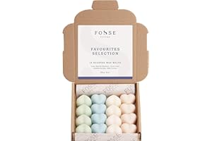 FOSSE LIVING Favourites Selection Strong Scented Wax Melts 16 Pack - The Gift for Every Occasion – 4 of Our Favourite Scents - Fresh Linen, Baby Powder, Lime, Basil and Mandarin, Sandalwood Spa