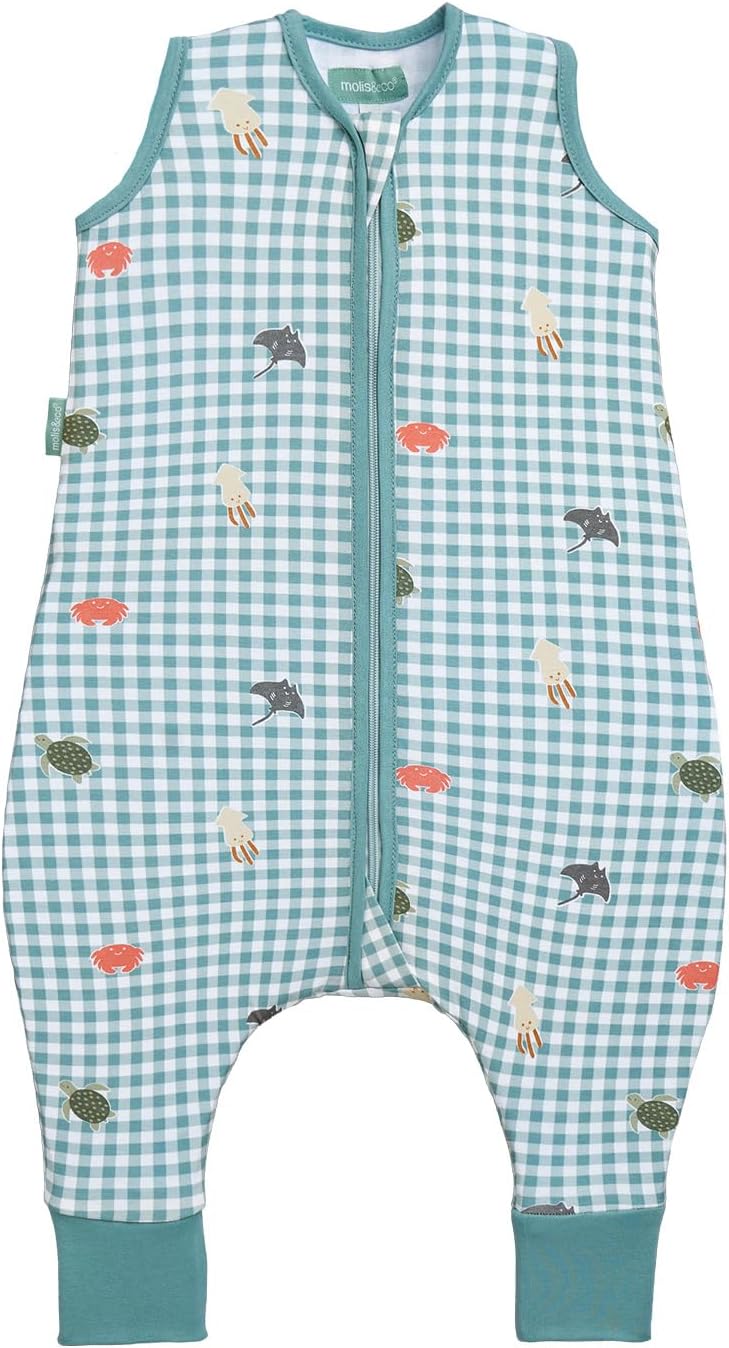 molis&co - Pijama Burbuja con Pies 0.5 TOG - 80 cm (2 años) - Ideal para Verano - 100% Algodón (Oeko-Tex 100) - Summer Sea