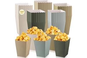 Geiserailie 100 Pcs Mini Popcorn Boxes for Party Colorful Paper Candy Favor Containers Buckets Supplies for Movie Theater Christmas Birthday Carnival Bridal Decorations(Sage Green)