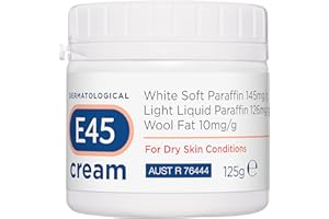 E45 Cream 125 g – Moisturiser for Dry Skin and Sensitive Skin - Emollient Body Cream to Soothe Dry and Irritated Skin - Itchy Skin, Eczema Cream - Perfume-Free Face Cream and Non-Greasy Hand Cream