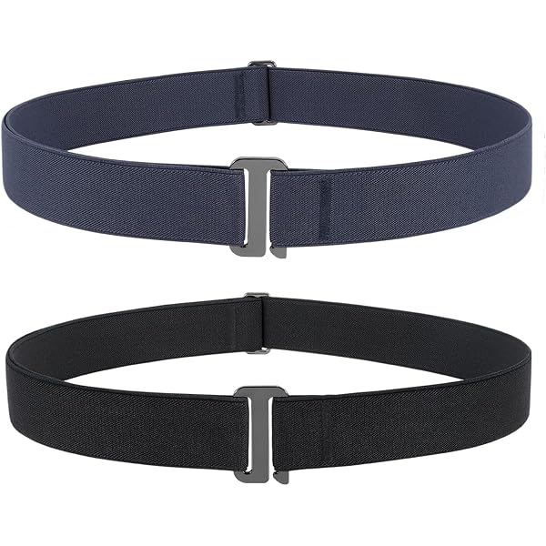 FAELNK Cintura Elastica Donna Cintura Invisibile Regolabile con Fibbia Piatta per Donna e Uomo con 2 Pezzi Bottoni Jeans Rimovibili per Jeans, Pantaloni, Vestiti (Nero