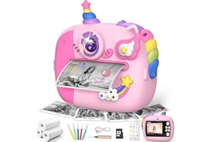 Wootoyz Kids Camera Instant Print, Unicorn Gifts for Girls Age 3-12 Toys for 3 4 5 6 7 8 9 Year Old Girls Gifts Digital Camera Kids Toys Girls Birthday Presents for 3-12 Year Old Christmas Xmas Gifts