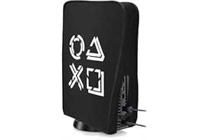 HommyFine Dust Cover for PS5 Console Cover Anti Scratch Waterproof Cover Sleeve Protective Case for Playstation 5 Digital & Disk Version (Black B)