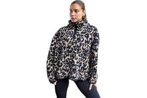 OHS Fleece Pullover Half Zip Women, Outdoor Clothing Ladies Winter Coats Super Soft Cosy Jumpers Women Warm Fleece Print Jackets Perfect for Hiking Walking Camping - S/M, L/XL