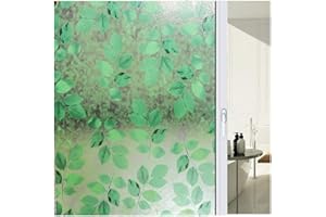 LAVOUP Window Film Privacy Stained Static Cling Glass Film 3D Decorative Colorful Glass Window Sticker Heat Control Anti UV for Bathroom Kids Room Sliding Door 17.5 * 78.7 Inch (44.5 * 200 cm)