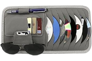 SunTrader Car Universal Sun Visor Organizer Pocket Storage Pouch,CD Sunglasses Visor (Grey)