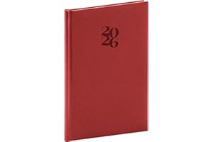 NOTIQUE Agenda 2026, ca. A5 (15 x 21 cm), calendario settimanale e libro con copertina rigida, segnalibro in tessuto e passante per penna, superficie in carta ecologica sostenibile (Essenza Ciliegia)