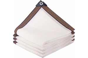 ZHJSHOU Shade Garden Netting Sunblock Shade Cloth,90% Garden Greenhouse Shading Pergola Shade Cover with Grommets and Rope, for Balcony Carports Patios Kennel Pond(White,1x2m)