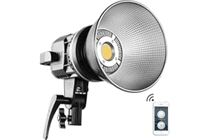 GVM GREAT VIDEO MAKER GVM LED światło wideo, 80 W, światło dzienne 5600 K, Bowens COB, światło fotograficzne, do fotografii, studia YouTube, video Streaming, 11500Lux/0,5m, lampa wideo, oświetlenie studyjne