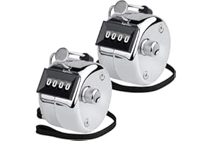 ‎KTRIO KTRIO Handzähler Zähler, Metall Zähler Klicker Counter, 4-Stellige Zähler für PersonenzählerCoaching, Stricken, Menschen,Golf und Reihenzähler,Silber