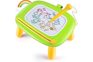 Smasiagon Pizarra Magnética Infantil, Almohadilla Borrable de Escritura y Dibujo con Patas Robustas, Juguetes Educativos para Niños y Niñas 1 2 3 Regalos de Cumpleaños (Verde)