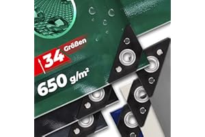 VENDOMNIA Abdeckplane mit Ösen – 3,99 €/m² - PVC, 650g/m2, wasserdicht, wetterfest, UV Schutz, Größenwahl, Farbwahl - verstärkten Kanten - Gewebeplane, Gartenplane, Schutzplane, Allzweckplane für LKW, Auto
