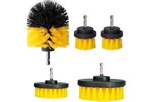 ROIIKETU Drill Brush Cleaning Brushes Set,5 Pack Drill Scrubbing Brushes Drill Brush for Cleaning Attachment Set,Power Scrubber Brush for Car Carpet Floor Bathroom Toilet Tub Kitchen Marble Ceramic Surface