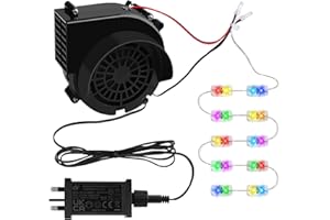 Kalolary 2.5A Replacement Air Blower for Inflatables, Inflatable Air Fan Blower with 12v/3A Adapter & 10 Colorful Changing LED Lights, Halloween Christmas Inflatable Outdoor Decorations Fan Blower Set