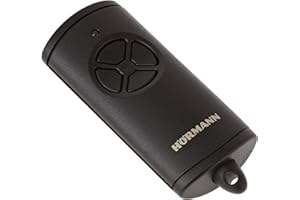 Télécommande Hörmann HSE4 BS avec 4 fonctions de boutons, avec anneau porte-clés, technologie sans fil BiSecur, (pour porte de garage, portail d'entrée etc.), noir 4511736, lot de 1