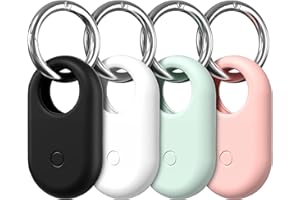 Diruite 4 Piezas Funda Protectora con Llavero para Samsung Galaxy SmartTag 2 Carcasa Silicona,Anti-Perdida Anti-Rasguños Localizador Protector Case para Samsung Galaxy SmartTag 2 Llavero