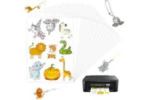 WECUTE 15 Fogli A4 Plastica Termoretraibile Stampabile Bianco e Trasparente