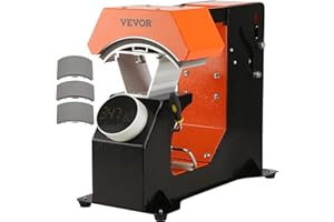 VEVOR Macchina Pressa a Caldo del Cappello Automatica 16,3x8cm 350W 3 Modelli, Termopressa per Cappellini Fai-da-te Funzione Automatica Controllo Tempo & Temperatura 40℃ - 210℃ per Nylon Lino Cotone