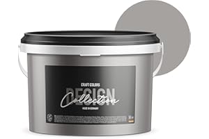 Craft Colors® 5L hochwertige Wandfarbe edelmatt, Kreidefarbe made in Germany, DESIGN Collection No. 763 hell grau
