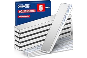 VNDUEEY 6 Pack doppelseitige Stabmagnete, Neodym-Magnete, Magnete mit Selbstklebender Rückseite, industrielle & wissenschaftliche Hochleistungsmagnete für Kühlschrank, Tür, Küche, Klassenzimmer