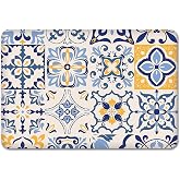 DECORITA Mavi &Ccedil;ini Desen | Cam Kesme Tahtası (29cm x 34cm)