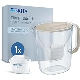 BRITA Style Essential XL 1 x MAXTRA PRO Pure Performance Filtreli Su Arıtma S&uuml;rahisi &ndash; Kum Beji (3,6L)