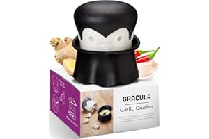 OTOTO Gracula Knoblauchschneider - Knoblauch Zerkleinerer & Schäler - Knoblauchpresse Dracula Leicht zu bedienen - Twister Ohne BPA - Leicht zu Reinigen & Spülmaschinenfest - Halloween Deko
