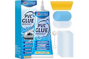 AROOLO Air Mattress Patch Kit, Waterproof Pool Liner Repair Kit, Heavy Duty Vinyl Adhesive for Air Mattress, Snow Tube, Swimming Ring, Hot Tub, PVC Boat, Pool, Tent, PVC Pipes and More (80ml)