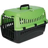 Caisse De Transport Kerbl Pour Chat/chien - Plastique Bleu/noir, 45x30x30cm, Jusqu'à 10kg