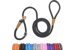 lynxking Schleppleine für Hunde Hundeleine Retrieverleine Führleine Zugleine für kleine mittelgroße große Hunde (Black, Zugstopp-1.3cm x 240cm)