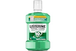 LISTERINE Total Care Denti e Gengive, Collutorio al gusto di Menta Fresca, Collutorio al Fluoro con 10 benefici in 1 per una protezione completa e gengive più sane in due settimane, 1 L