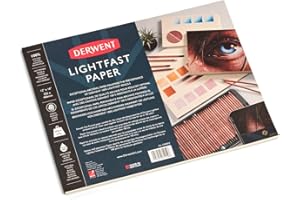 Derwent Lightfast Album da Disegno Resistente alla Luce con 20 Fogli di Carta Liscia da 300 g/m2 Adatto a Colorazione e Disegno con le Matite Lighfast, 30,5 cm x 40,6 cm