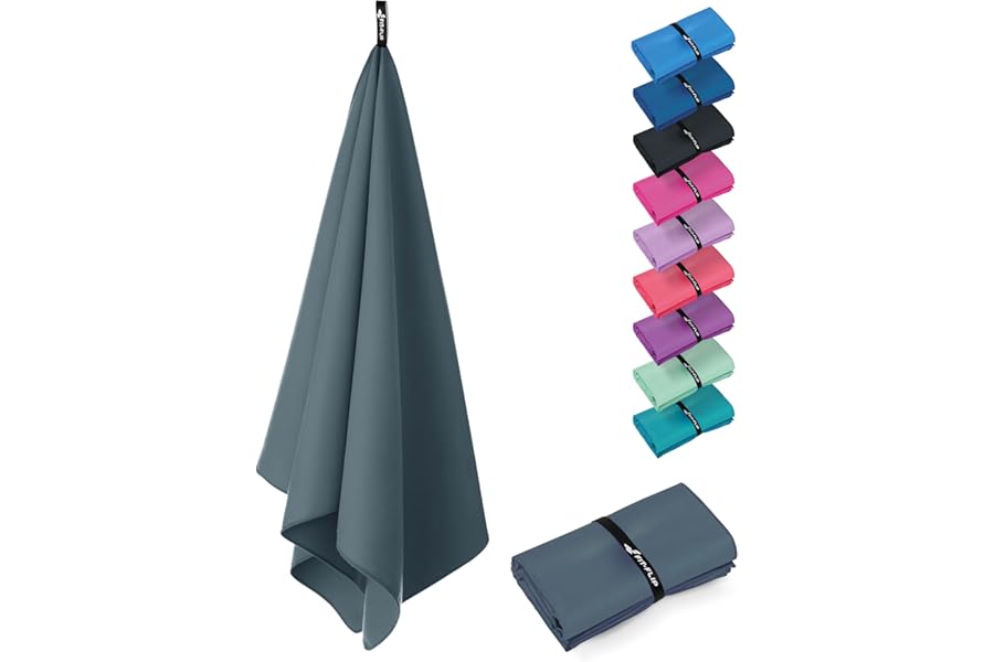 Fit-Flip Swimming towel – quick dry microfibre beach towel - ultra absorbent thin microfiber towels for travel, beach & gym - lightweight swim essentials