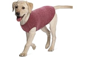 Hjumarayan Dog T Shirt - Thin Knitted Jumpers Soft Stretchy Clothes for Medium Dogs Shirts, Striped Tshirt for Slim English Bulldog, Puppy Labrador, Small Golden Retriever (Burgundy Red XXL)