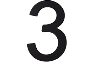 EXTIFF Número de calle en acero inoxidable negro mate, con dorso adhesivo, con una altura de 76 mm, número de casa, diseño de puerta (3)