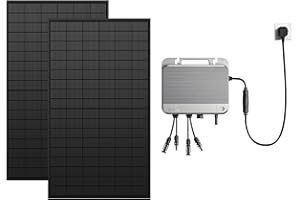 Zendure 800W Balkonkraftwerk - Balkonkraftwerk 800W komplett Steckdose - neuester SolarFlow 800 800W Mikro Wechselrichter - Solaranlage Komplettset - 430W x2 bifaziale Solarmodule inkl. Zubehör