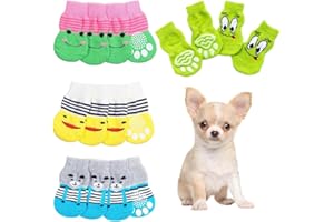 COYUN 16 Pezzi Calzini Antiscivolo per Cani e Gatti, Protezione per Zampe Calzini, Protettori Zampe Cane Gatto, Calzini Antiscivolo Cane, per Cani di Piccola Taglia(S-Stile A)