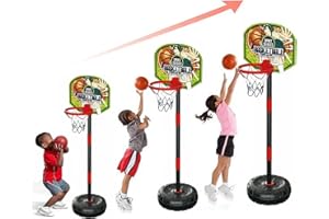 Kidoloop® Portable 130CM Basketball Hoop Set for Kids with Ball Pump | Outdoor, Indoor Basketball Stand for Boys and Girls| Stable Base Stand