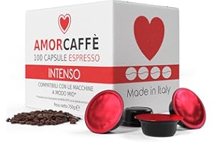 Amorcaffe 100 Coffee Capsules Pods Compatible Lavazza A Modo Mio - Intenso taste