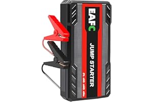 EAFCSZ EAFC 12V Car Jump Starter Power Bank - 1500A Battery Booster Pack for up to 6.0L Petrol, Portable Jump Starter with LED Light, USB Ports & Clamps for Cars, Vans, Trucks(black)